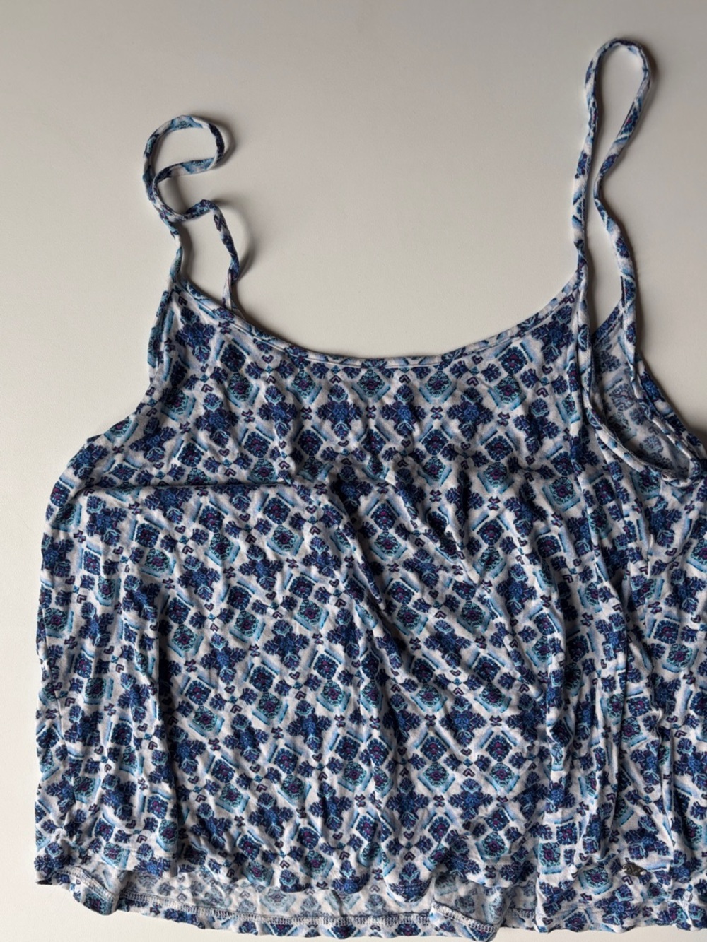 American Eagle Blue Printed Spaghetti Strap Cami